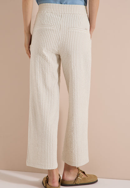 Wide Leg Hose in Seersucker-Qualität grain beige Bild 4