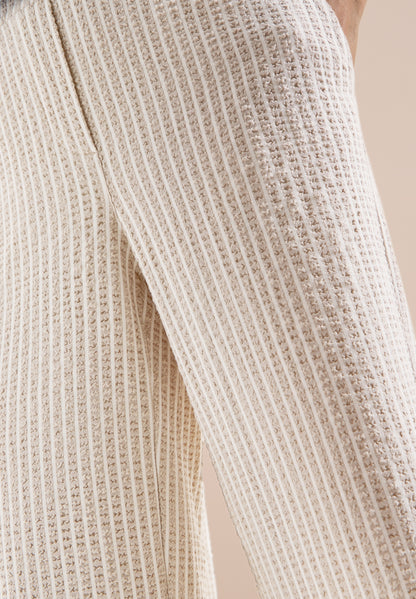 Wide Leg Hose in Seersucker-Qualität grain beige Bild 7