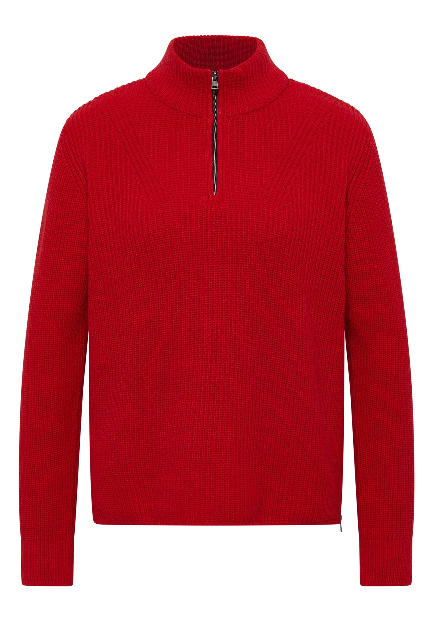 Langarm Pullover mit Stehkragen und Zipper flame red Bild 1