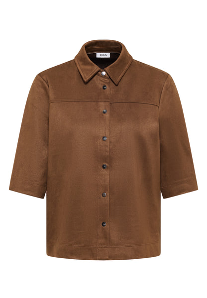 Velours Blouse mocha caramel Bild 1