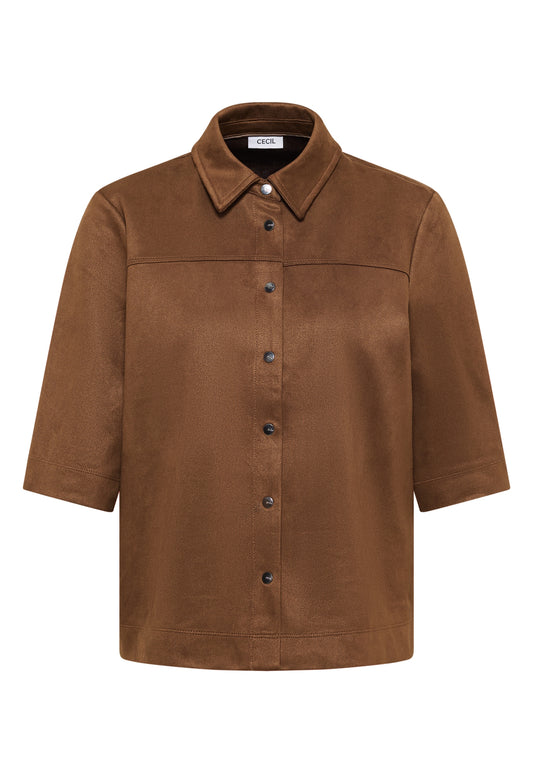 Velours Blouse mocha caramel Bild 1