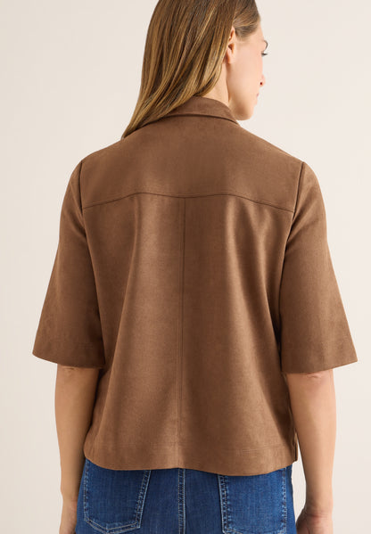 Velours Blouse mocha caramel Bild 4