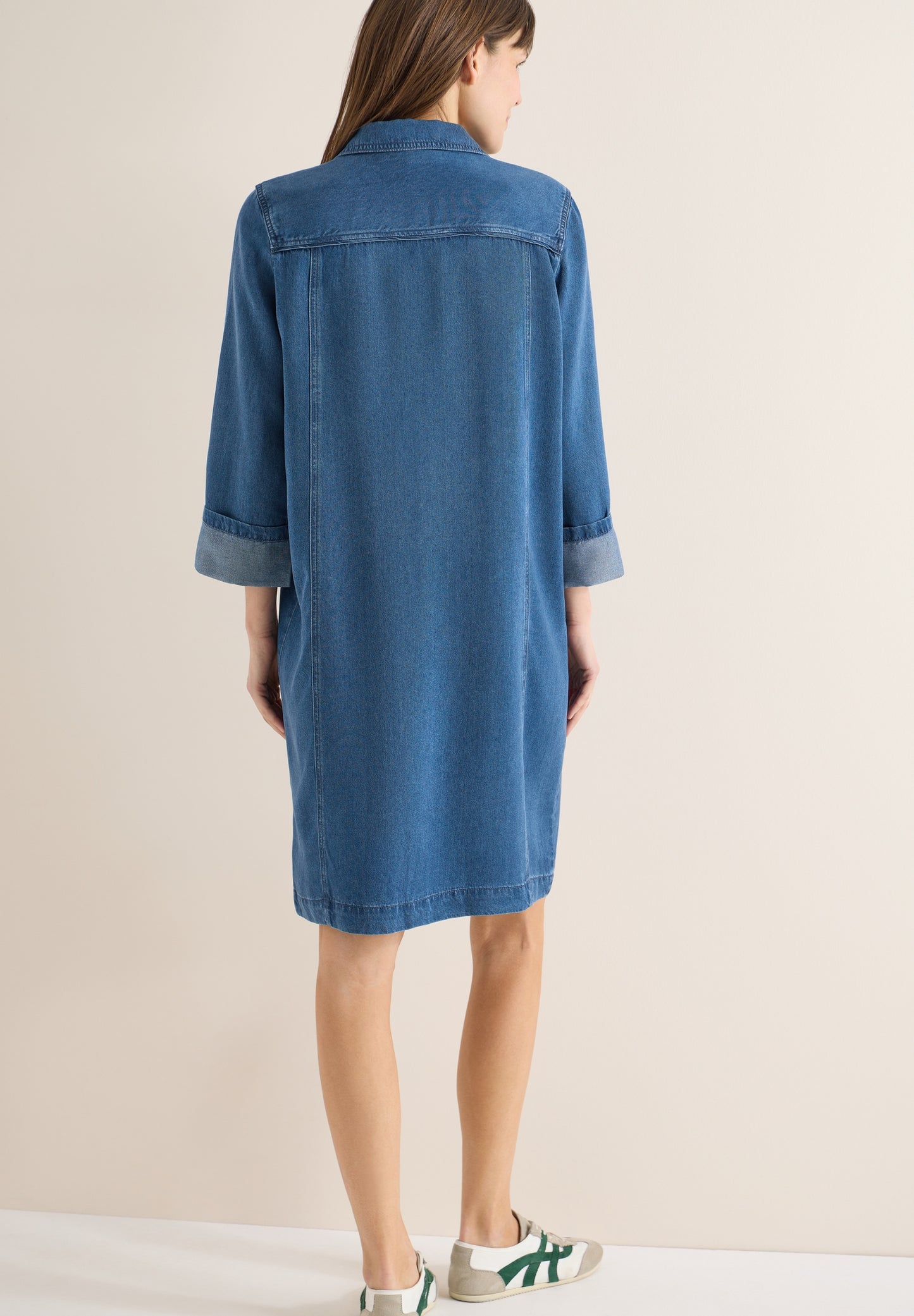 Washed Denim Look Dress mid blue wash Bild 4
