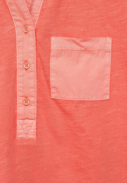 Polo shirt with button placket