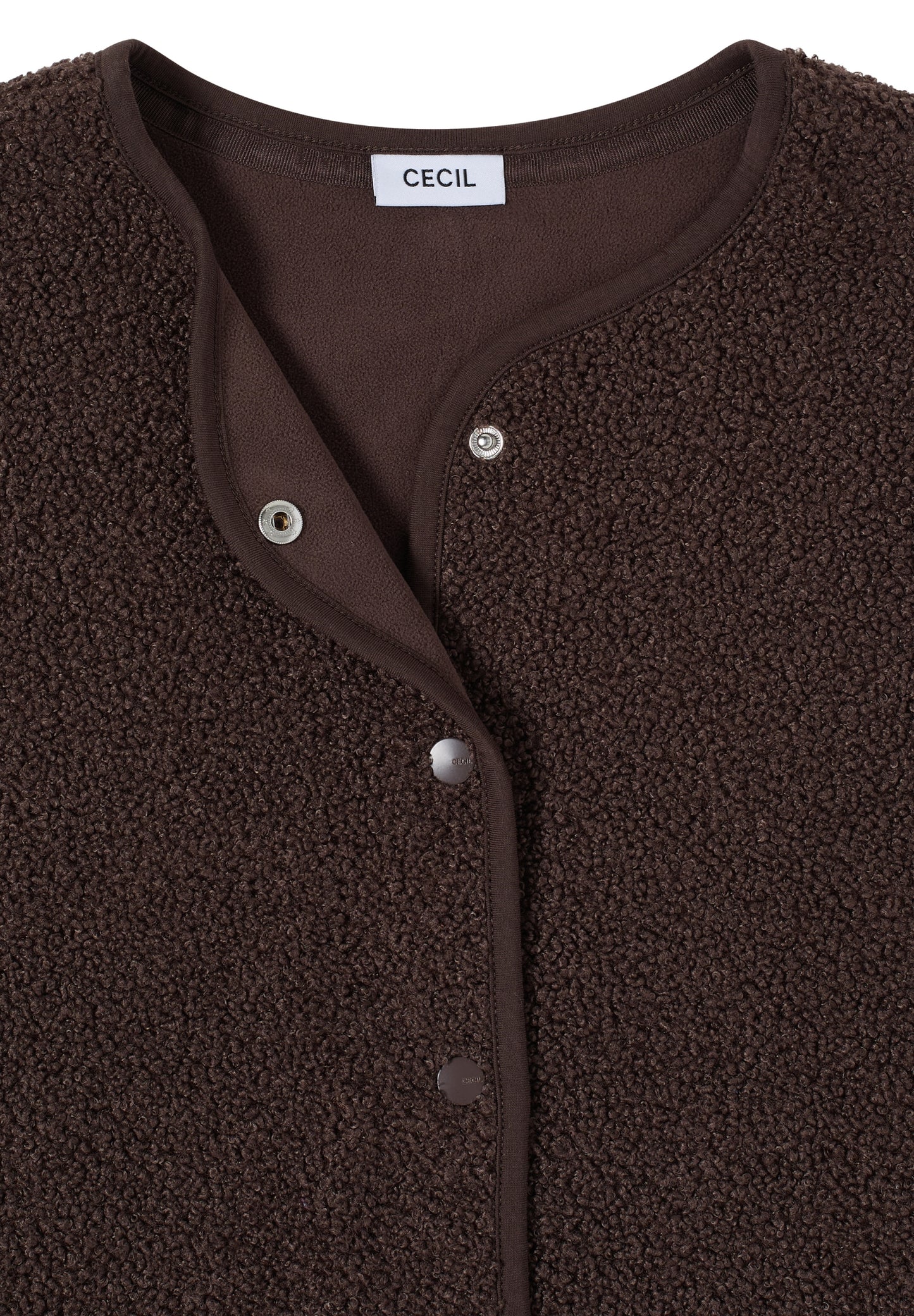 Weste aus Teddy-Material mit Rundhals macchiato brown Bild 2