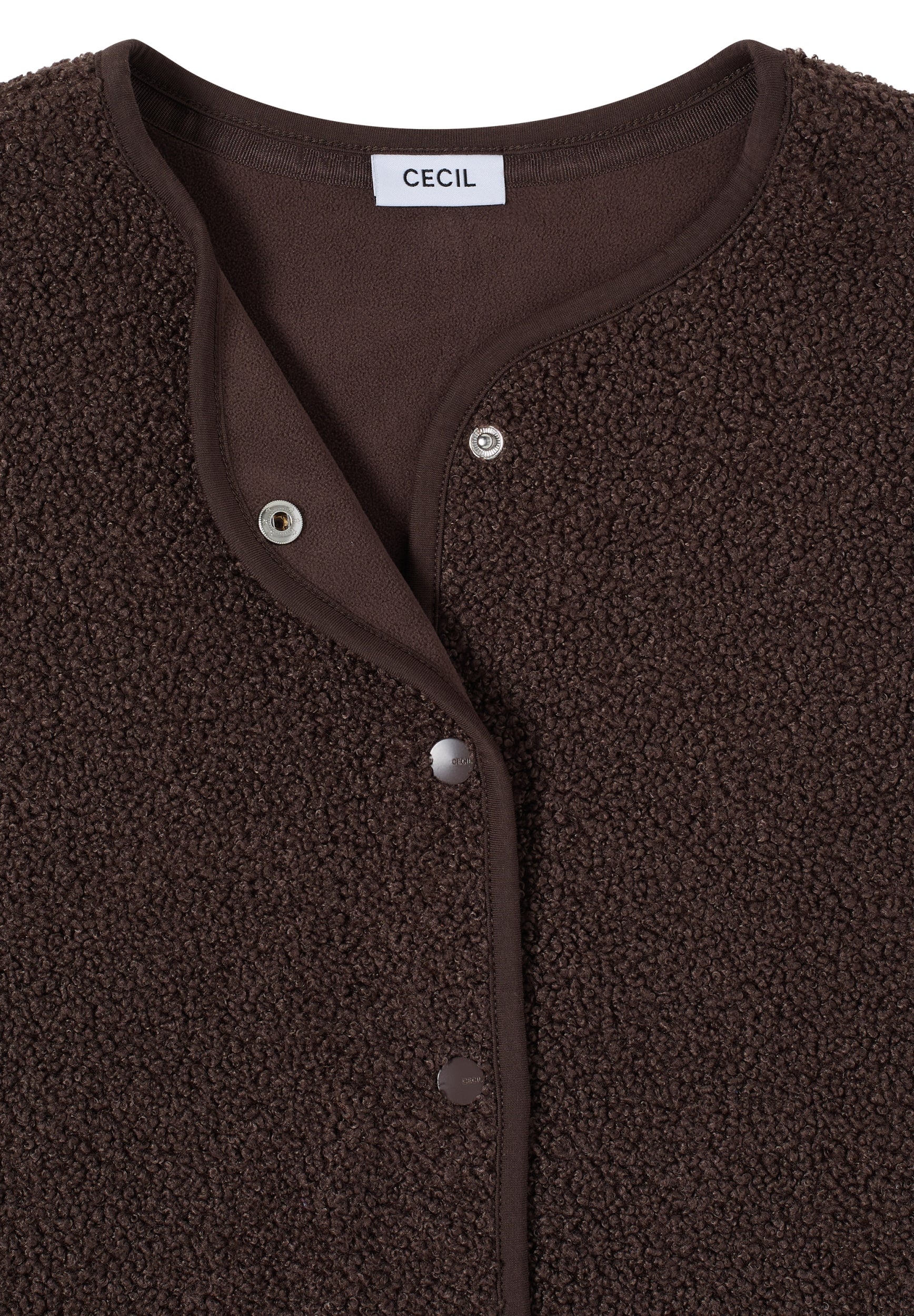 Weste aus Teddy-Material mit Rundhals macchiato brown Bild 2