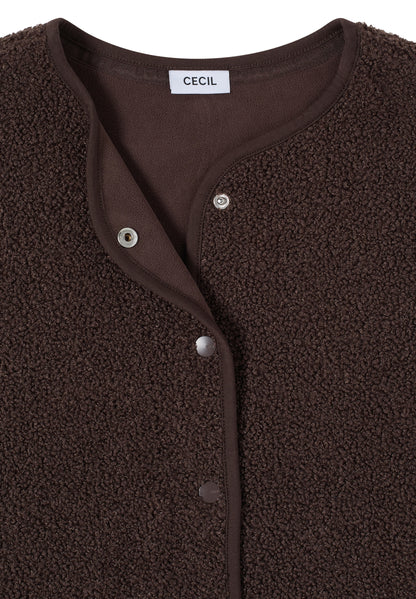 Weste aus Teddy-Material mit Rundhals macchiato brown Bild 2