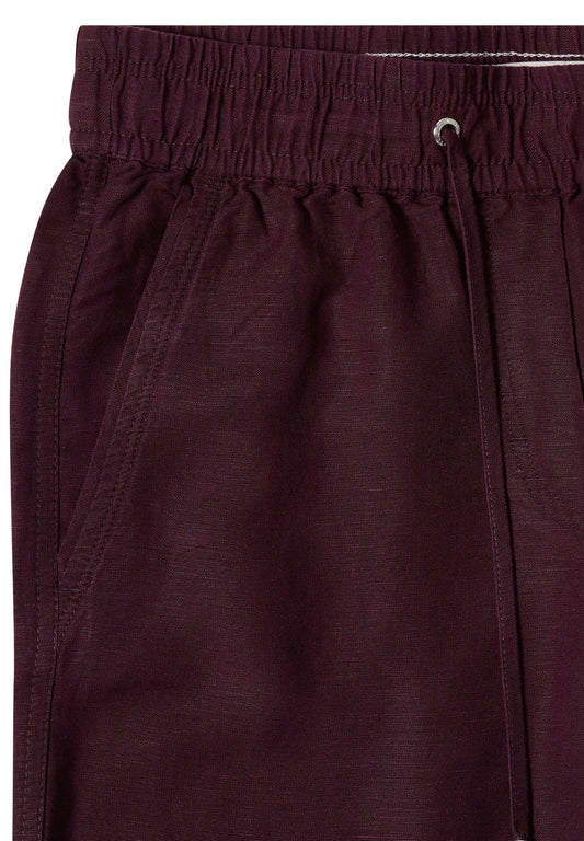 Wide Leg Hose im Loose Fit aus Leinenmix rich burgundy Bild 2