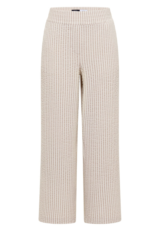 7/8 Wide Leg Hose in Seersucker-Qualität grain beige Bild 1