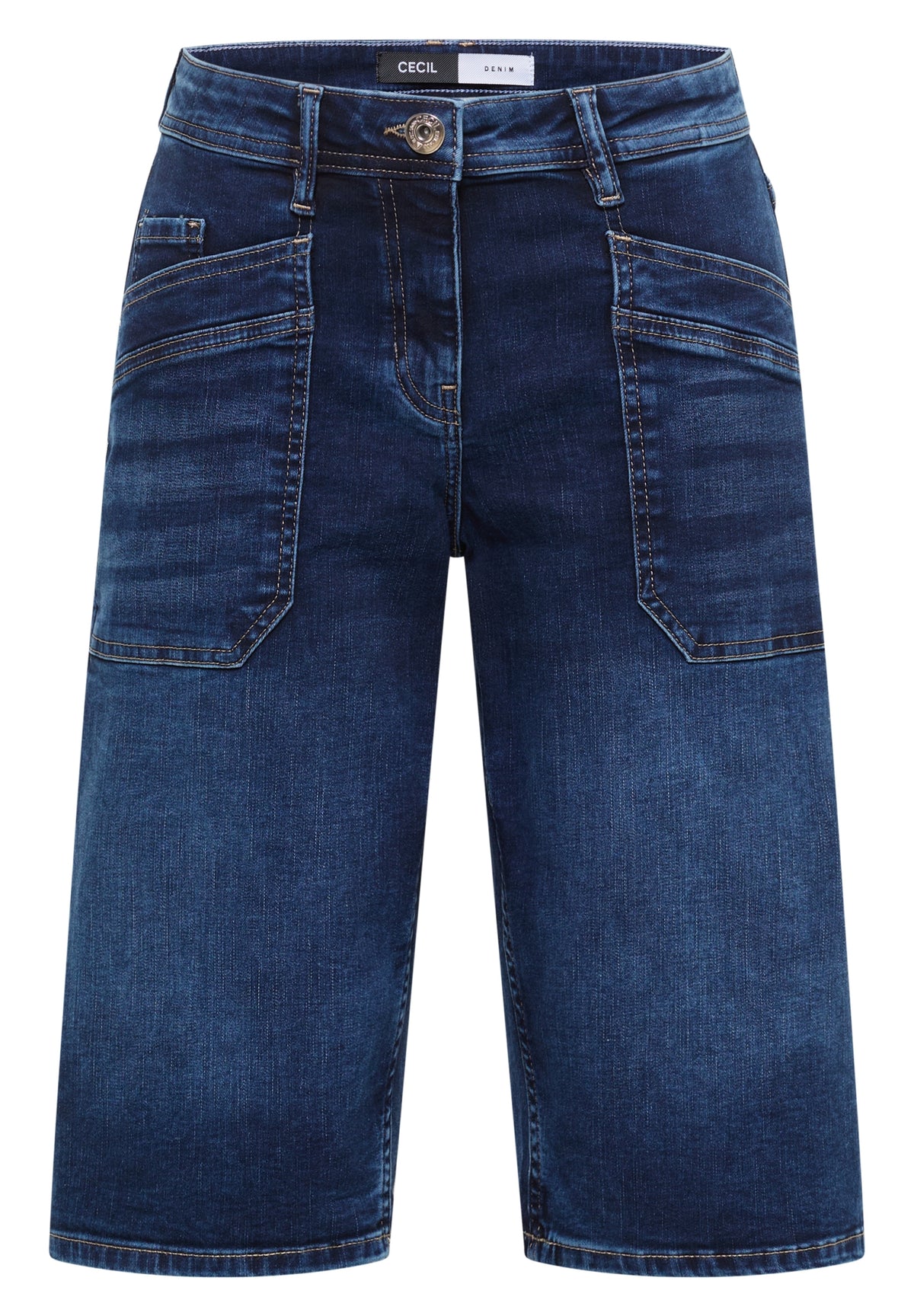 Wide Leg Jeansshorts im Loose Fit mid blue wash Bild 1