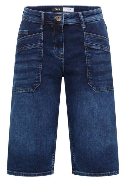 Wide Leg Jeansshorts im Loose Fit mid blue wash Bild 1