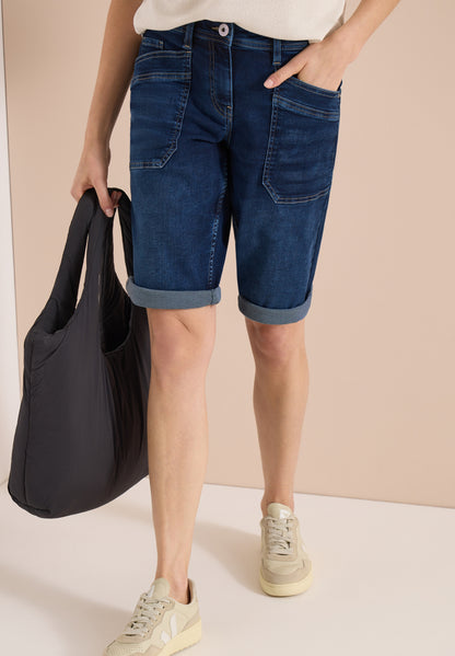 Wide Leg Jeansshorts im Loose Fit mid blue wash Bild 5