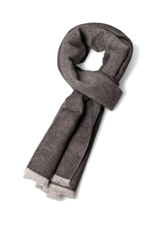 Heringbone Wool Scarf charcoal Bild 1