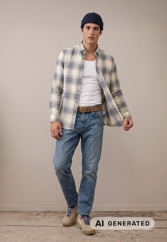 Herringbone Check, B.D., 1/1 air blue Bild 2