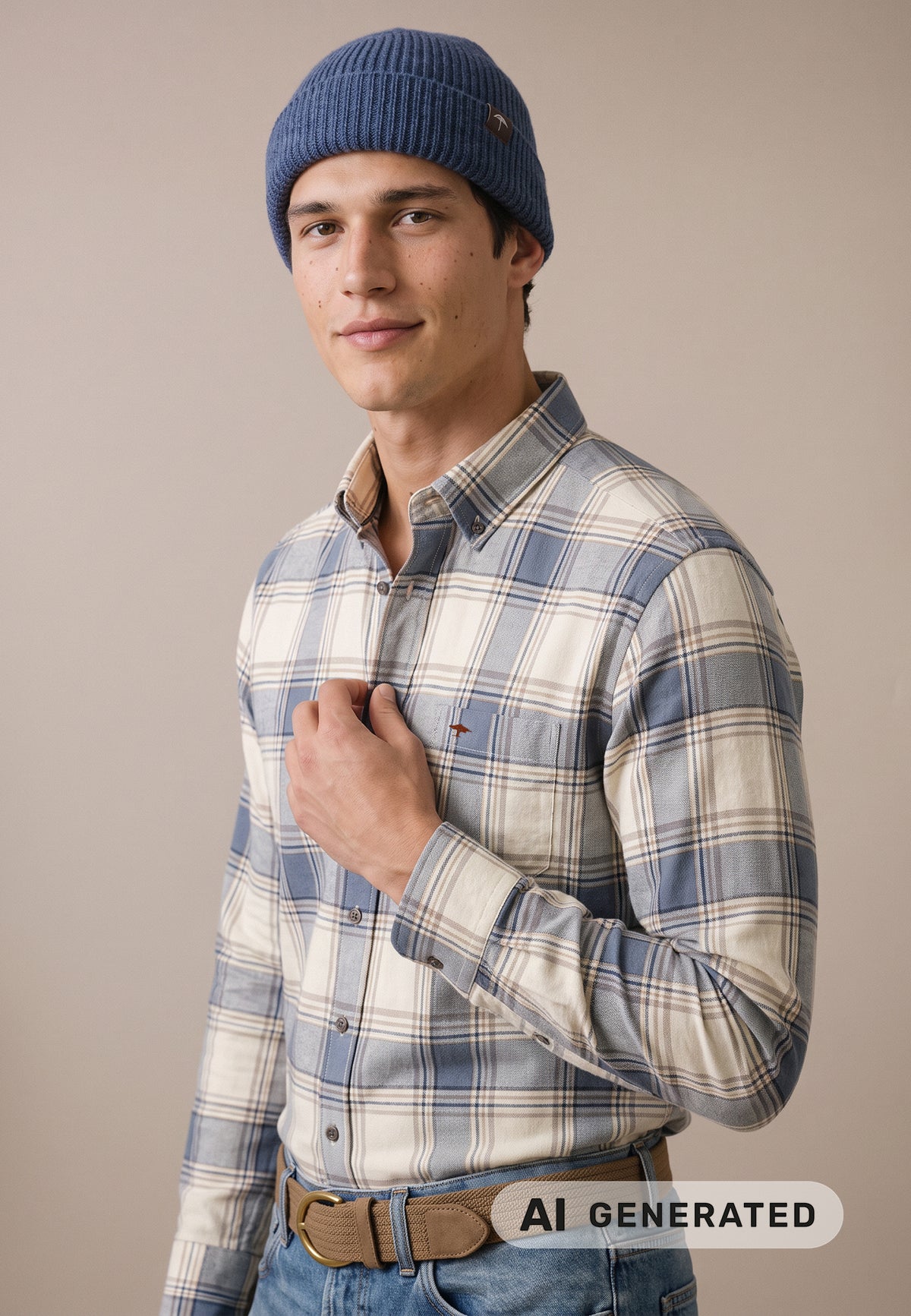 Herringbone Check, B.D., 1/1 air blue Bild 3
