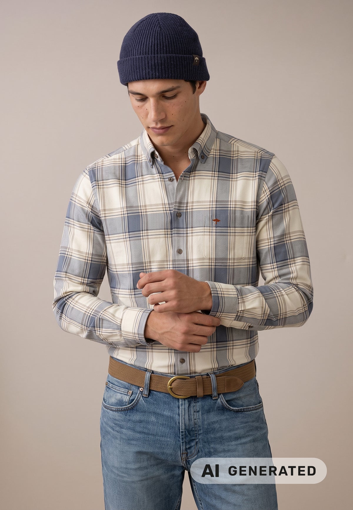 Herringbone Check, B.D., 1/1 air blue Bild 4