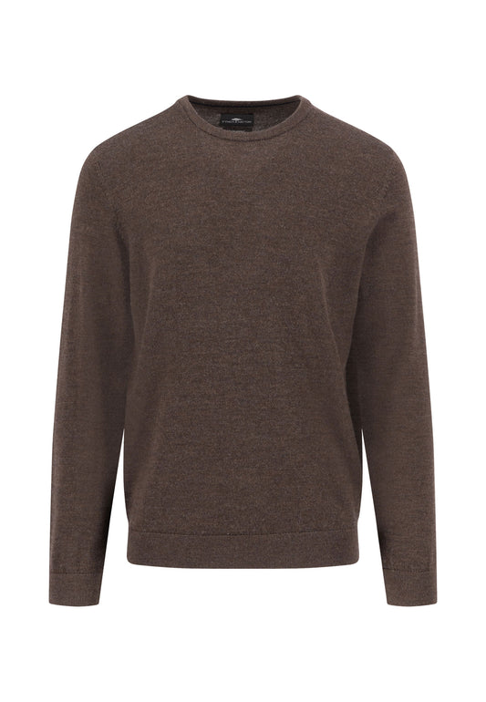 O-Neck, Merino, modern fit*RWS dark chocolate Bild 1