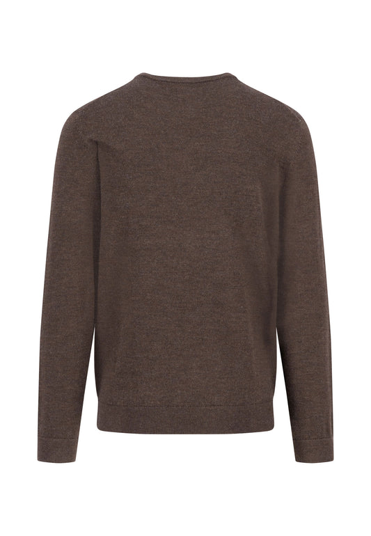 O-Neck, Merino, modern fit*RWS dark chocolate Bild 2