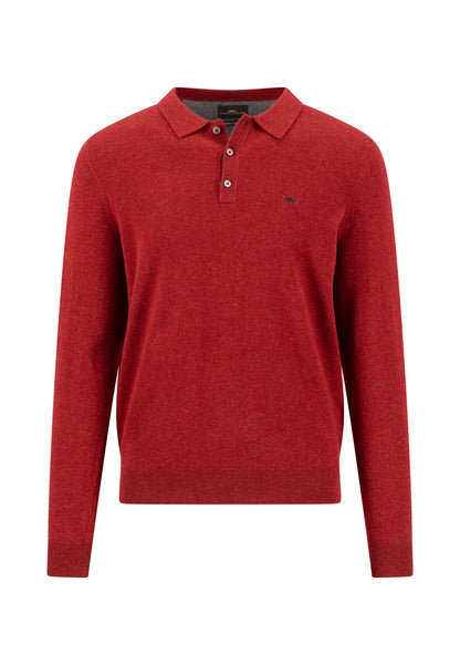 Polo, Longsleeve, Merino Cashmere brick Bild 1
