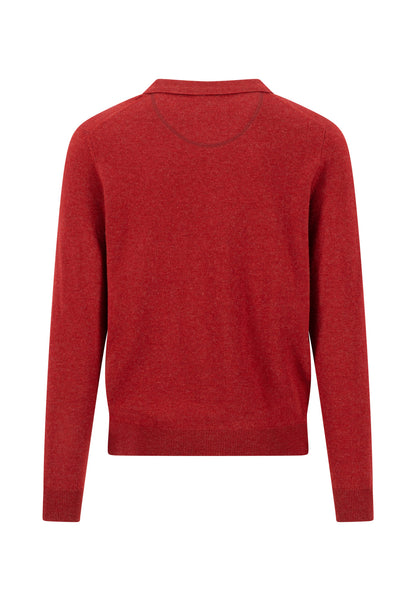 Polo, Longsleeve, Merino Cashmere brick Bild 2