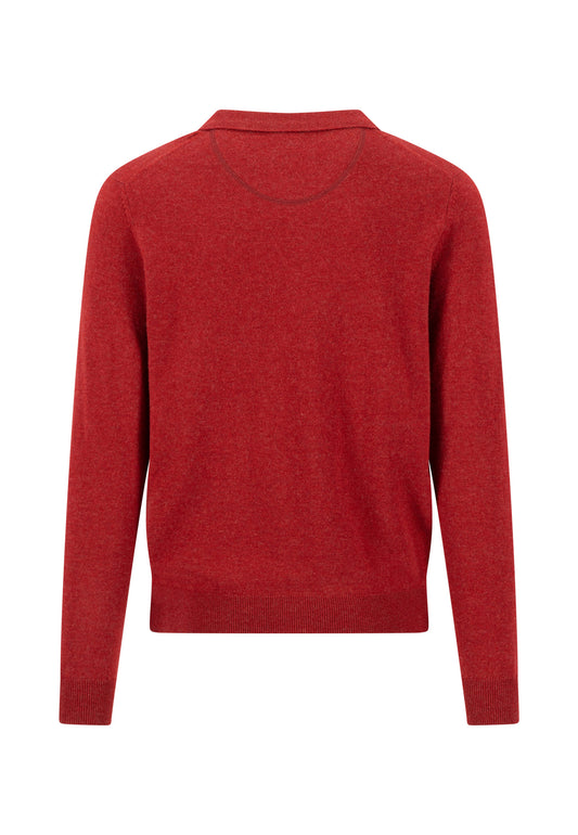 Polo, Longsleeve, Merino Cashmere brick Bild 2