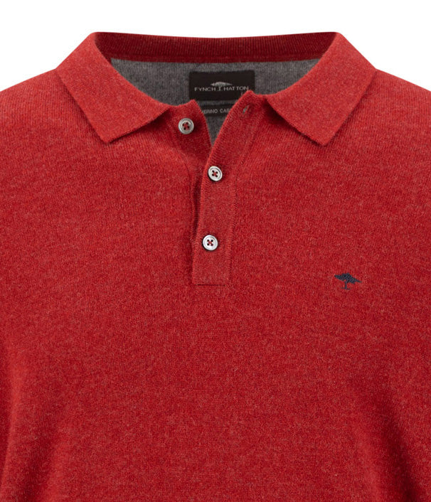 Polo, Longsleeve, Merino Cashmere brick Bild 3