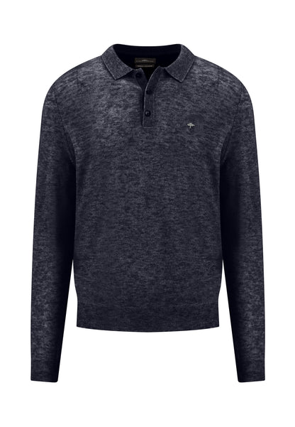 Polo, Longsleeve, Merino Cashmere navy Bild 1