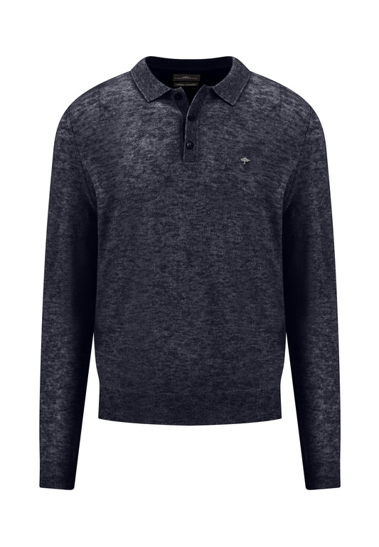 Polo, Longsleeve, Merino Cashmere navy Bild 1