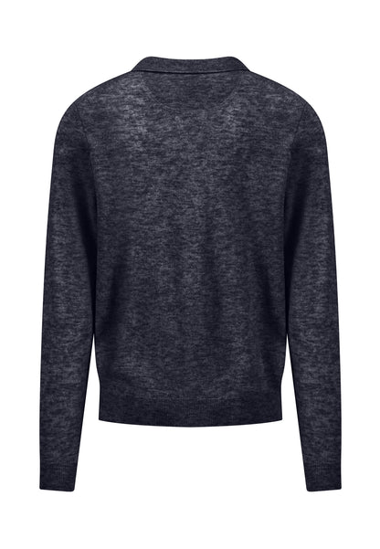 Polo, Longsleeve, Merino Cashmere navy Bild 2