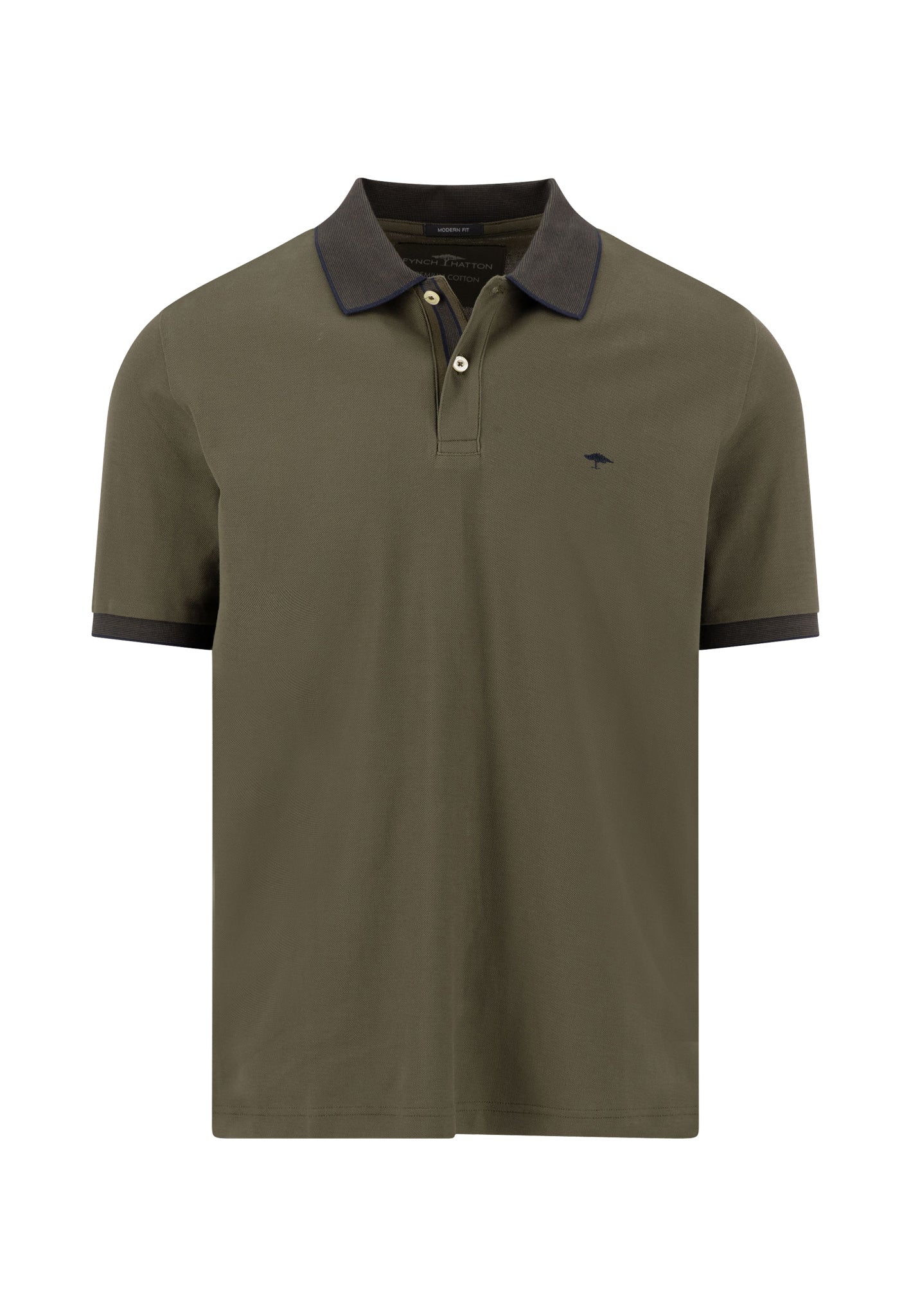 Polo, Modern Fit,  Premium Cotton dark khaki Bild 1