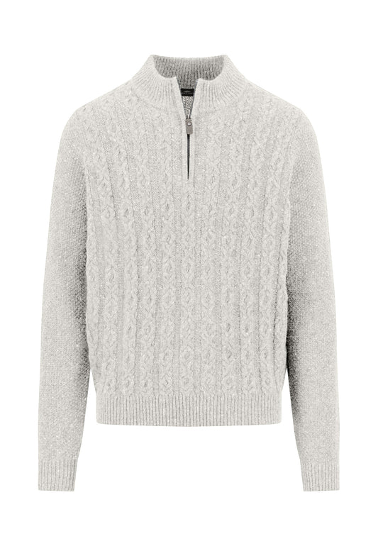 Zip Troyer, cable, Donegal*RWS winter white Bild 1