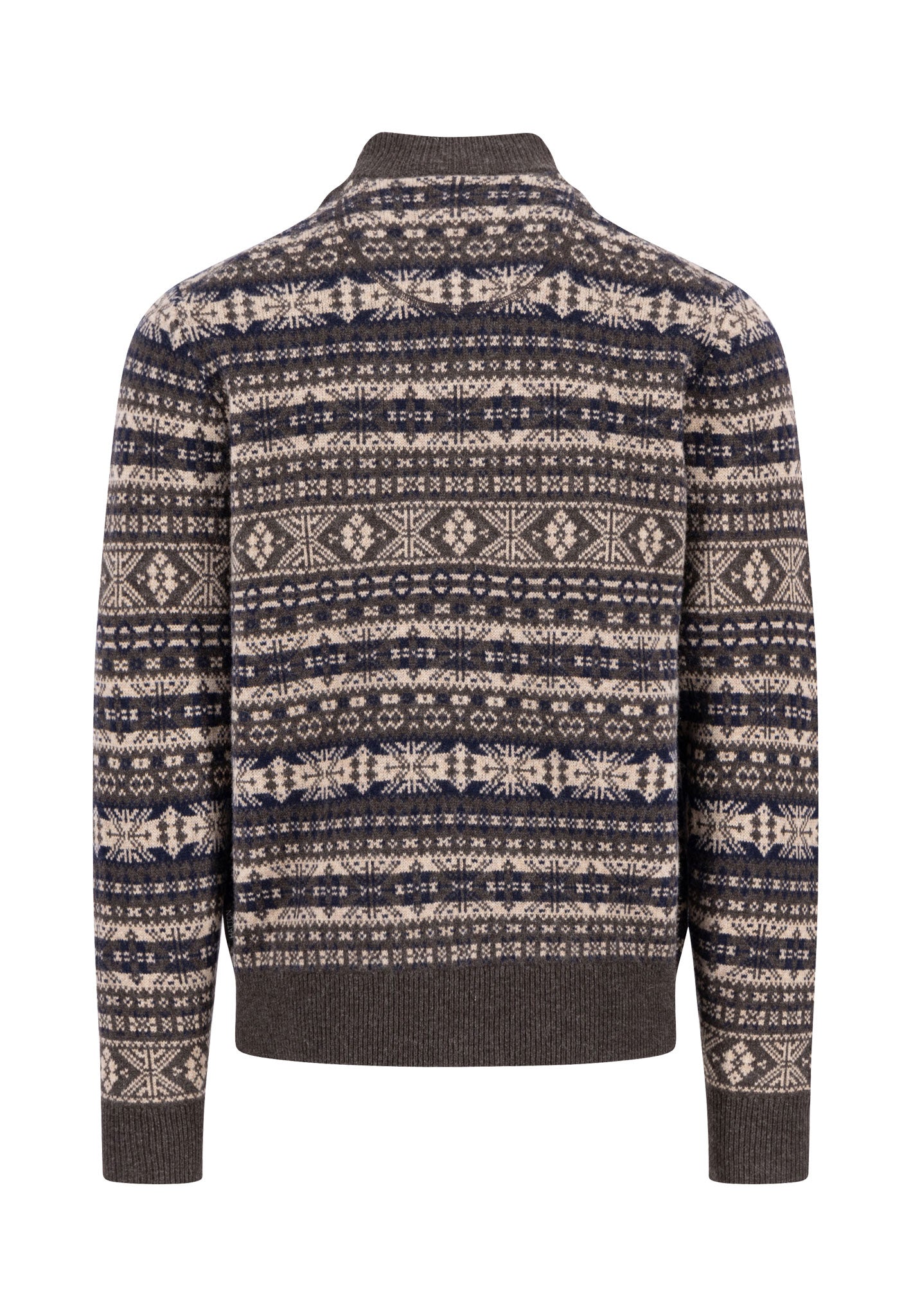 Zip Troyer, Jacquard, Lambswool*RWS dark chocolate Bild 2