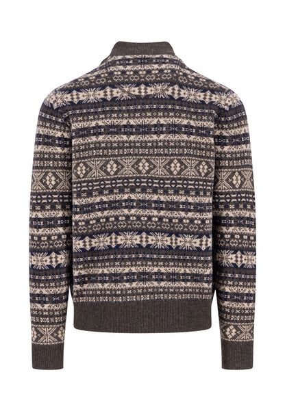 Zip Troyer, Jacquard, Lambswool*RWS dark chocolate Bild 2