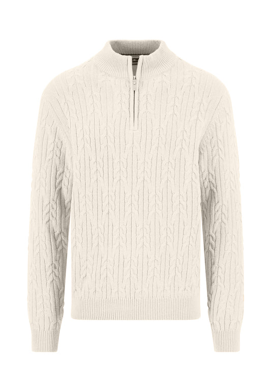 Zip Troyer, Soft Knit Cable*RWS snow white Bild 1
