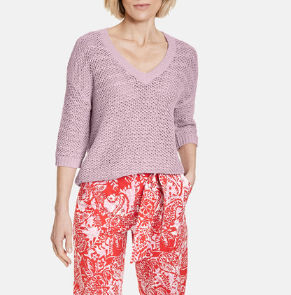 3/4 Arm Pullover mit V-Ausschnitt POWDER PINK Bild 5