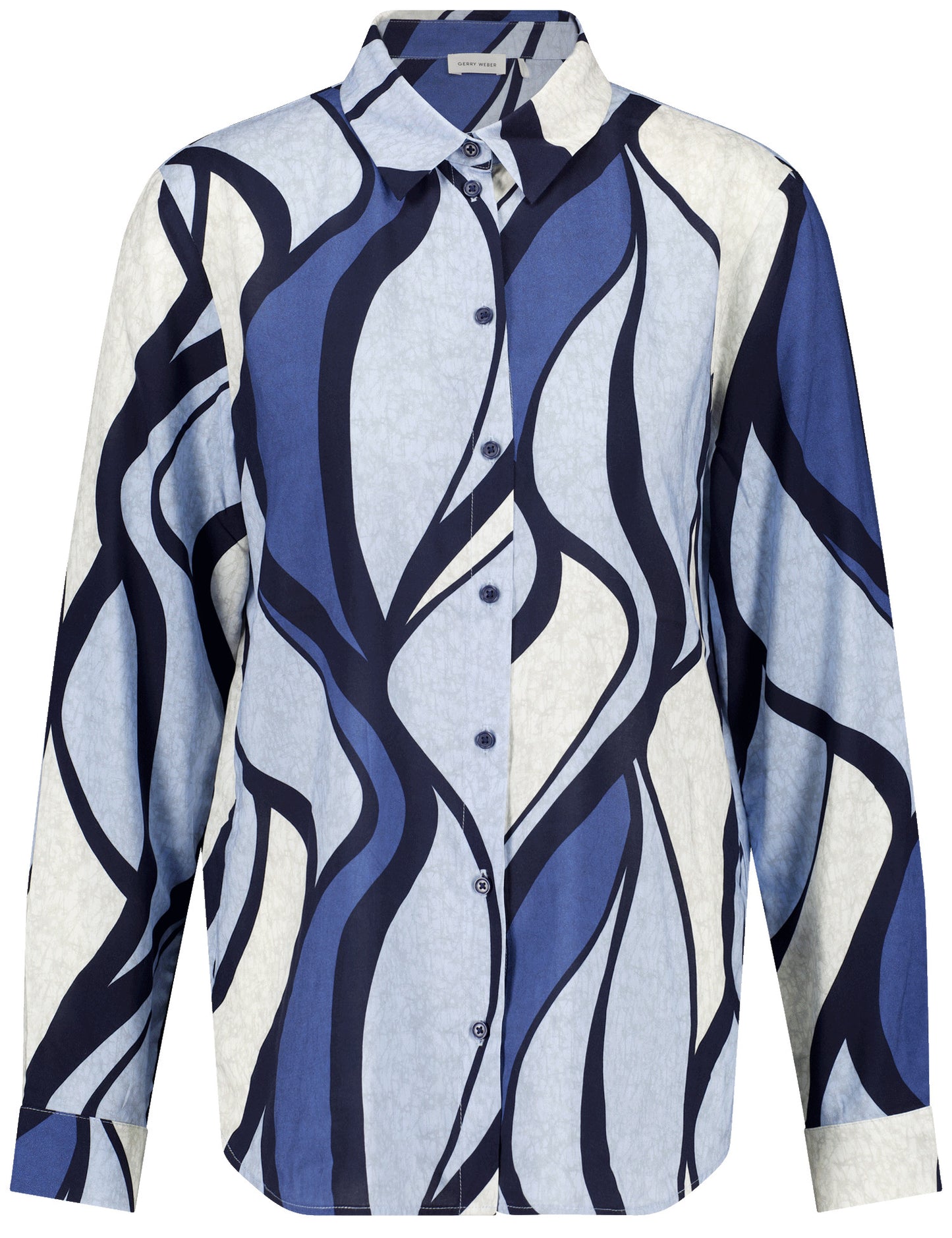 BLUSE 1/1 ARM BLUE SHADED WAVEPRINT Bild 1