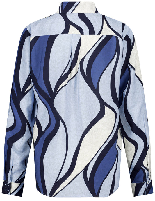 BLUSE 1/1 ARM BLUE SHADED WAVEPRINT Bild 2