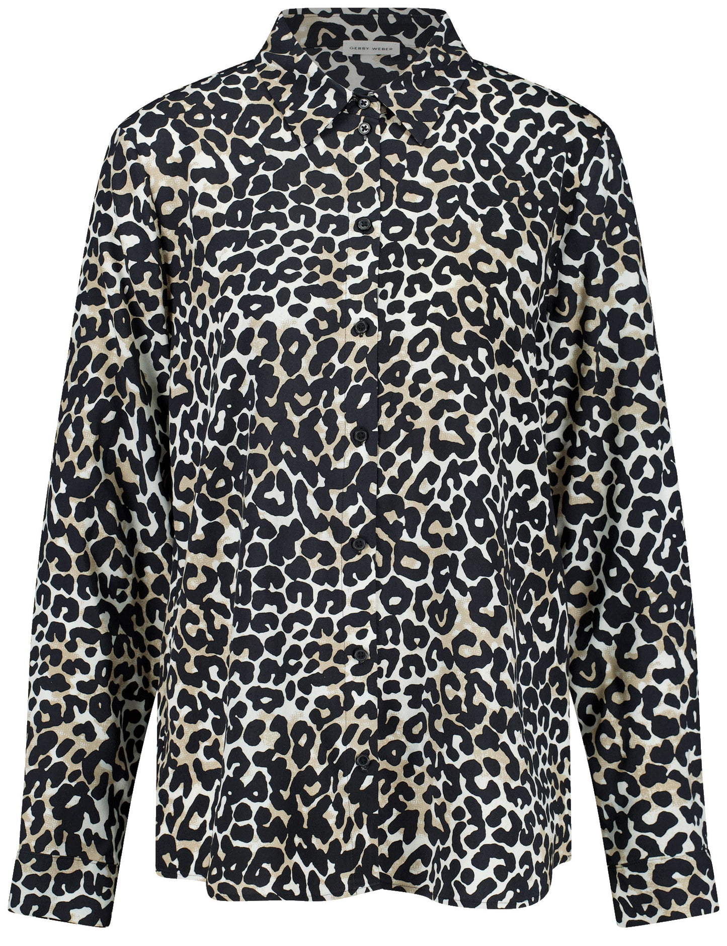 BLUSE 1/1 ARM BLACK/TAUPE/SANDSHELL LEO AOP Bild 1