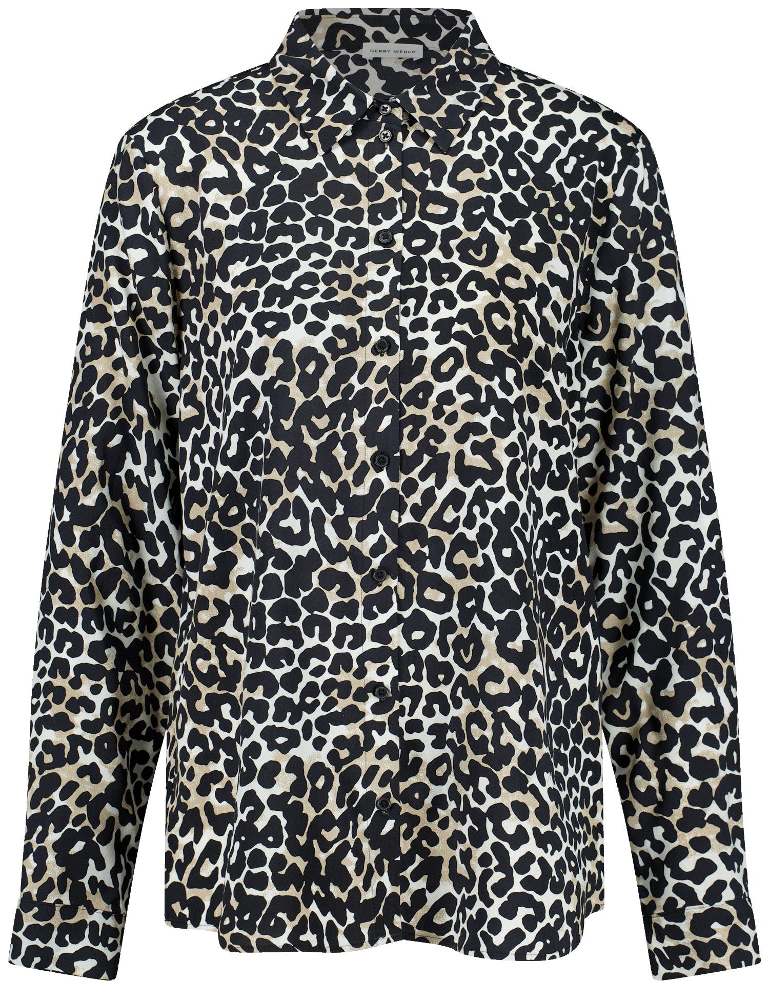 BLUSE 1/1 ARM BLACK/TAUPE/SANDSHELL LEO AOP Bild 1
