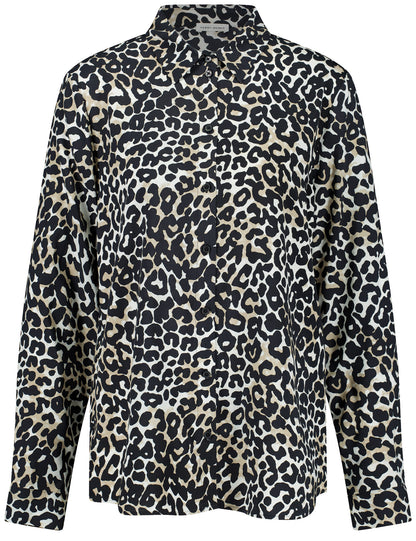 BLUSE 1/1 ARM BLACK/TAUPE/SANDSHELL LEO AOP Bild 1