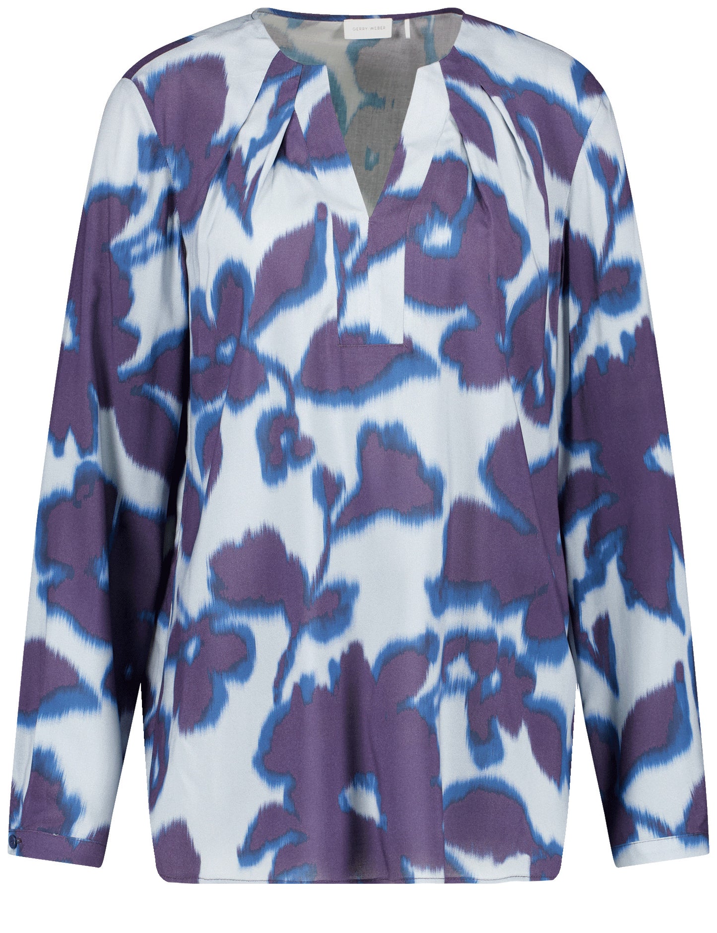 BLUSE 1/1 ARM BLUE SHADES FLOWERS PRINT Bild 1
