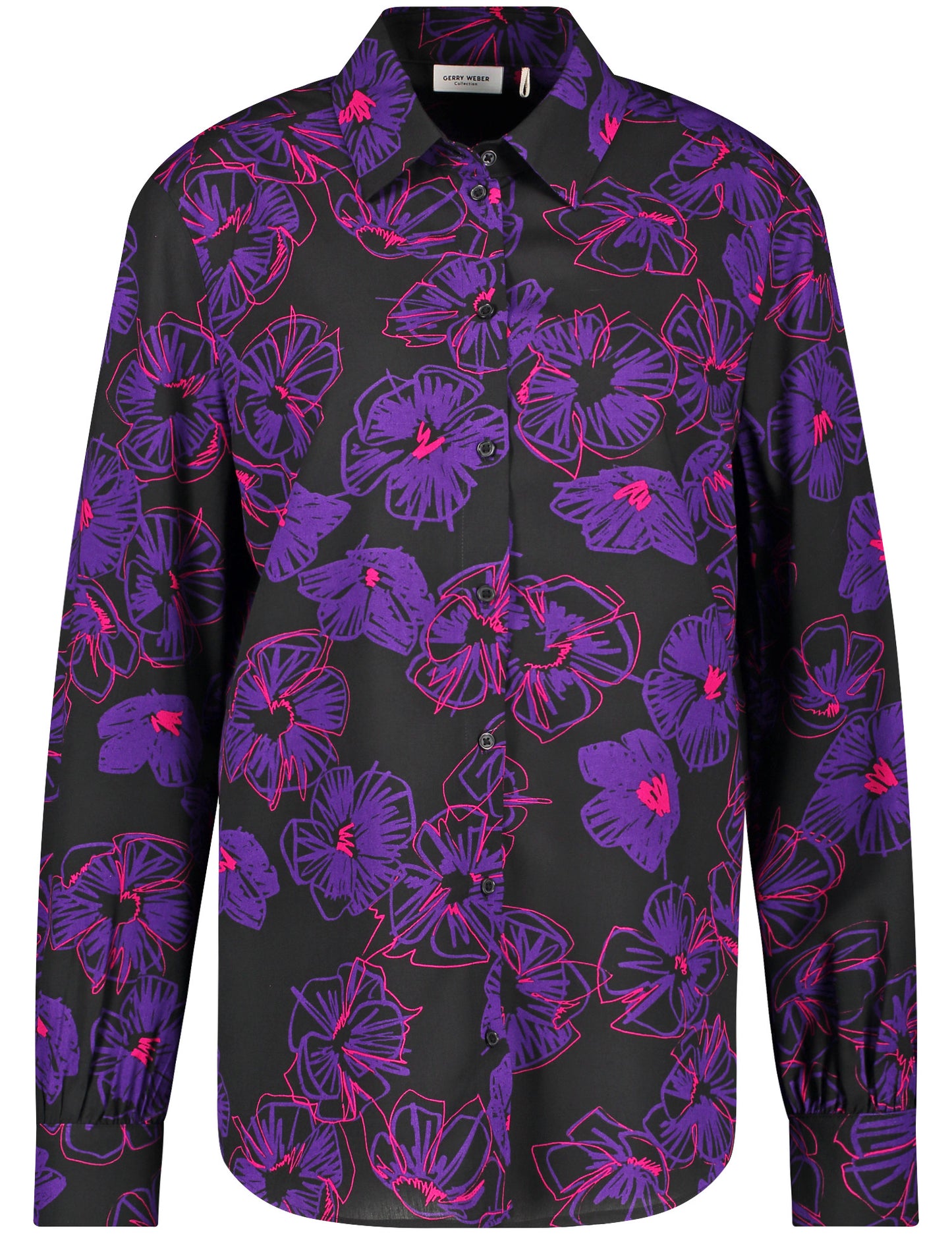 Long-sleeved blouse with a floral pattern