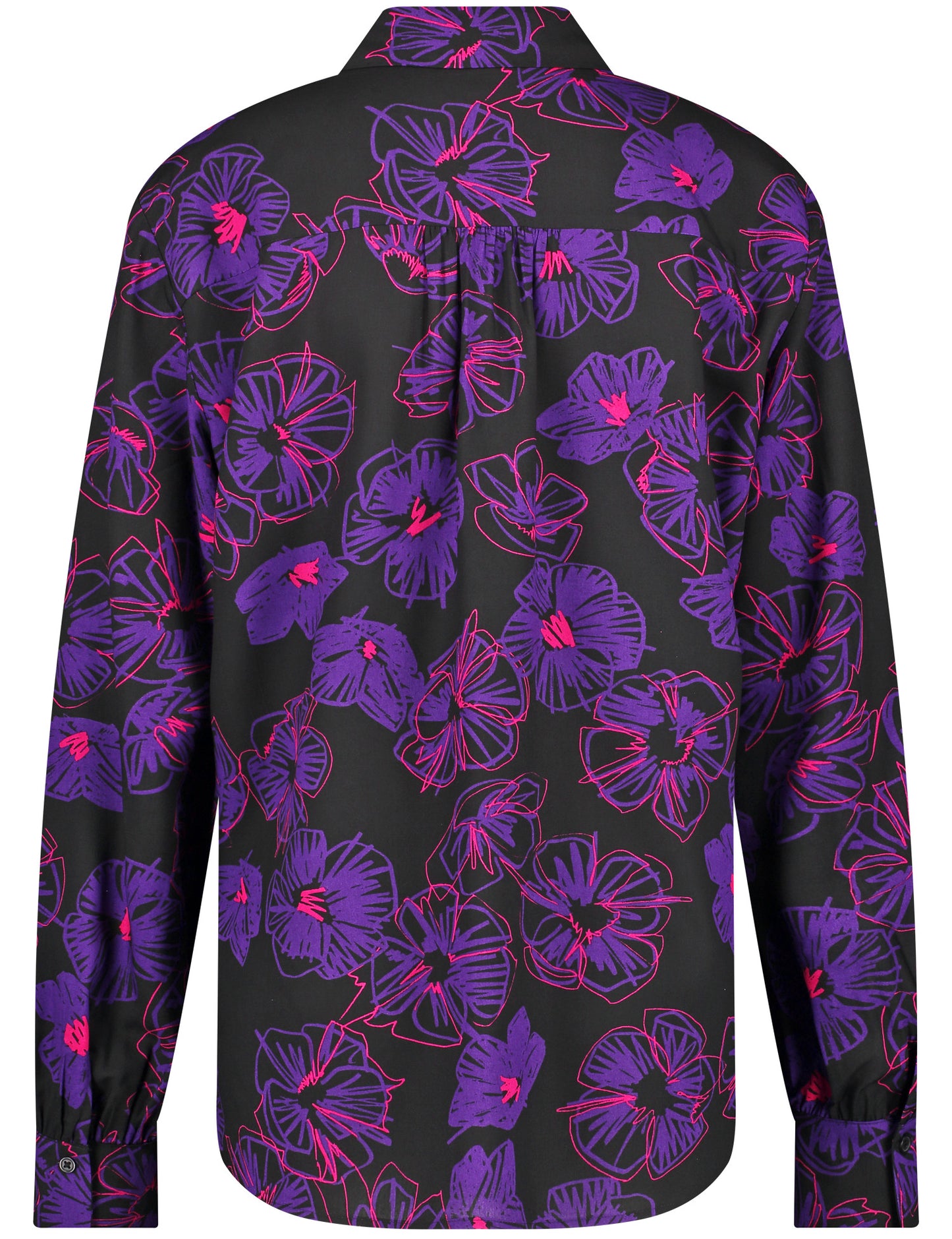 Long-sleeved blouse with a floral pattern