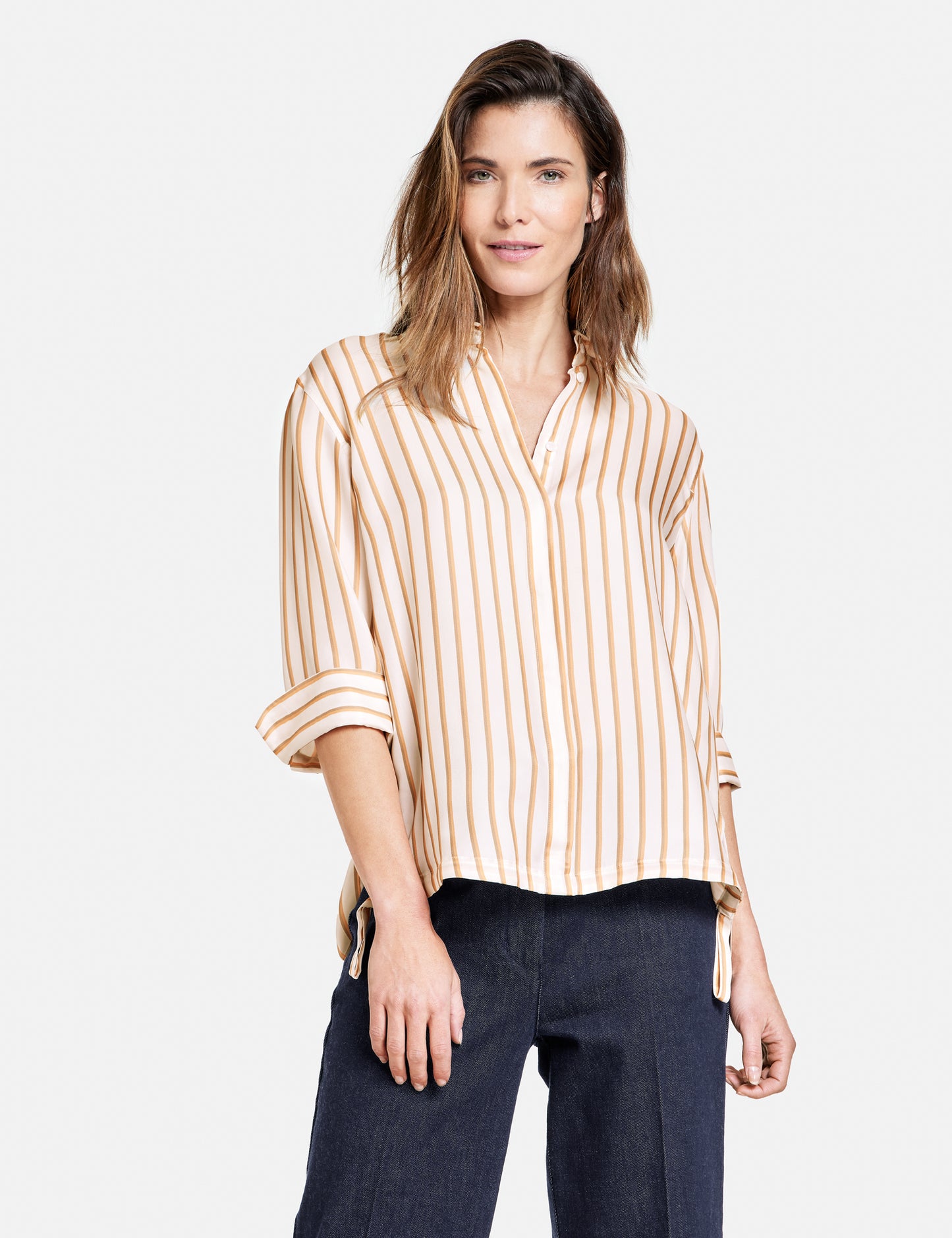 3/4 Arm Bluse mit Cupro WHITE/ORANGE/BLACK PLCM. Bild 3