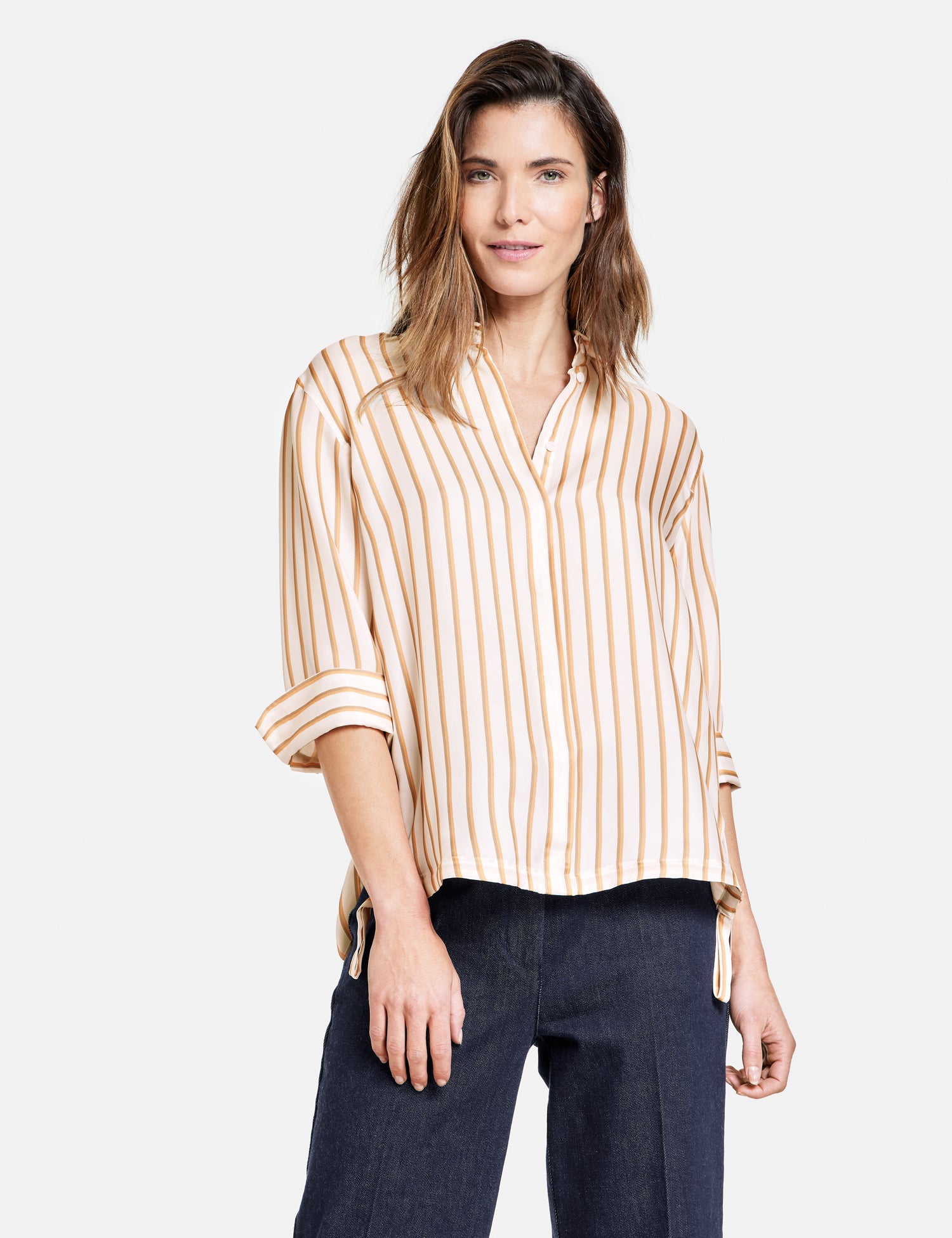 3/4 Arm Bluse mit Cupro WHITE/ORANGE/BLACK PLCM. Bild 3