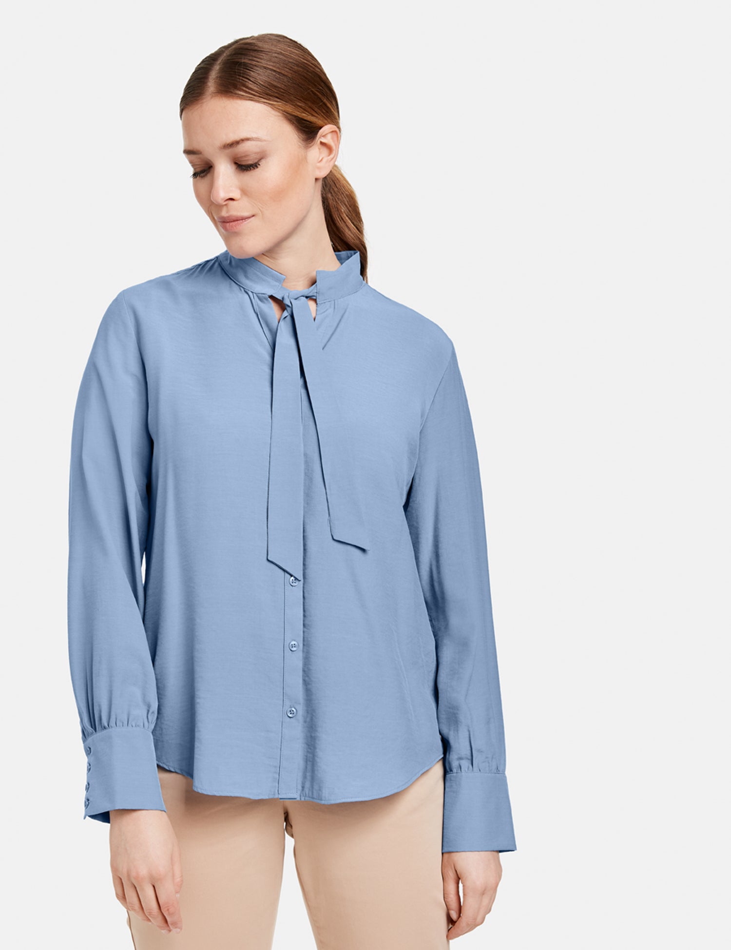 Bluse mit Schluppe VIVID BLUE Bild 3
