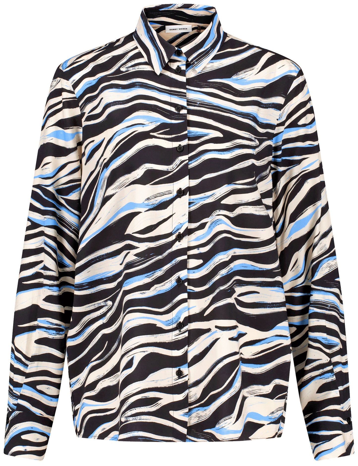 Fließende Hemdbluse BLACK/BLUE/CREAM PRINT Bild 1