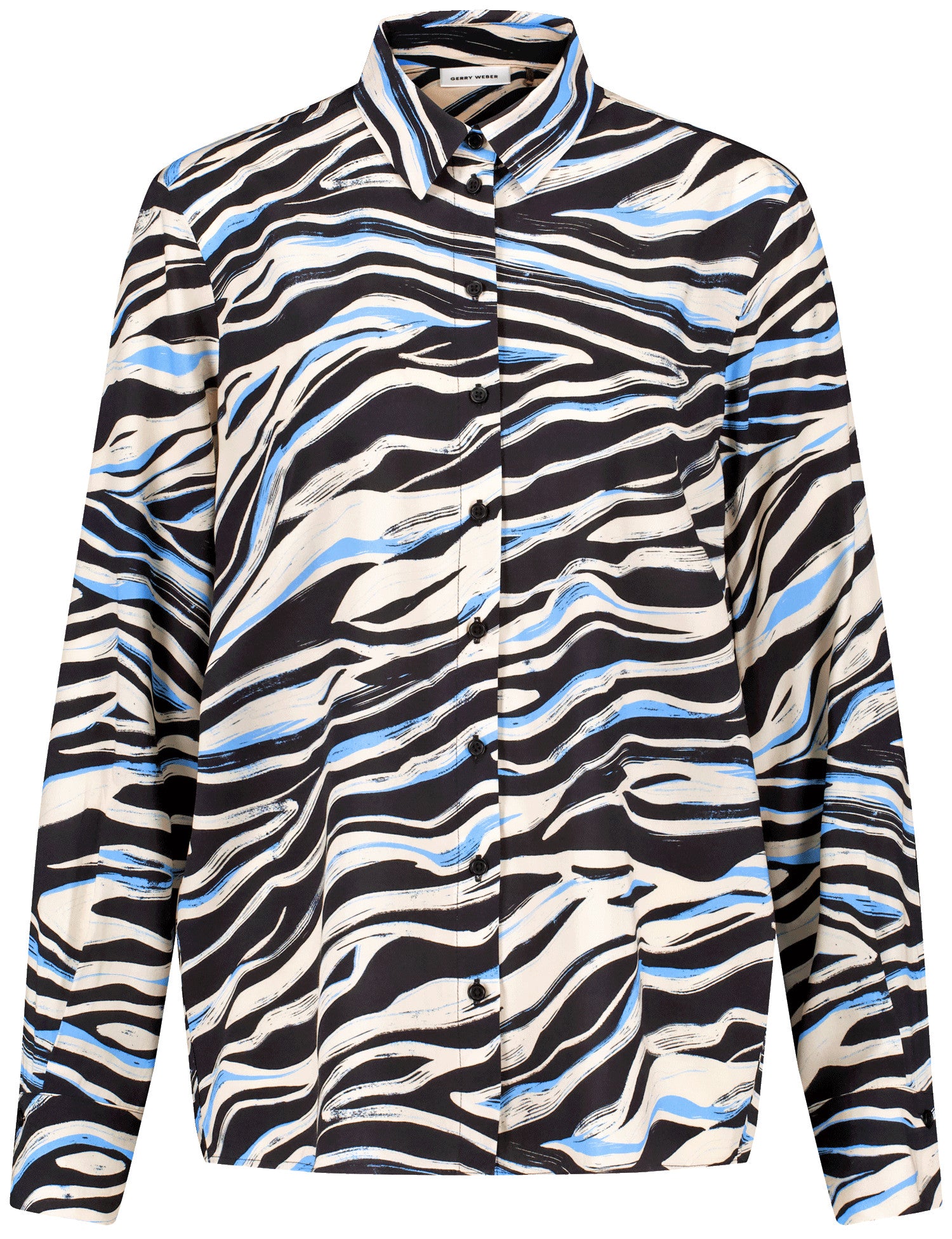 Fließende Hemdbluse BLACK/BLUE/CREAM PRINT Bild 1