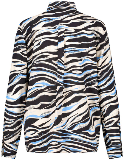 Fließende Hemdbluse BLACK/BLUE/CREAM PRINT Bild 2