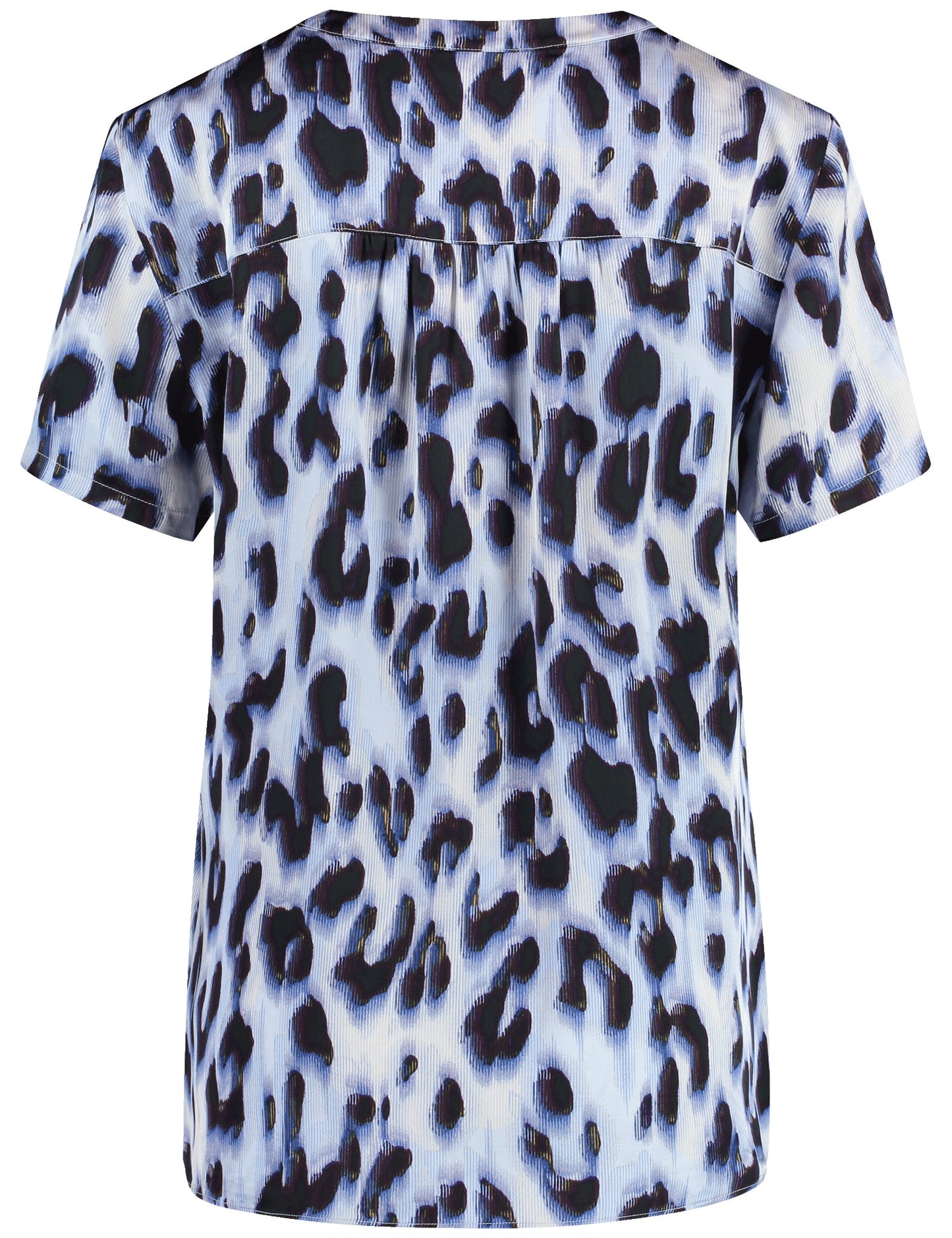 Gemustertes Blusenshirt mit Falten BLUE/BLACK LEO PRINT Bild 2